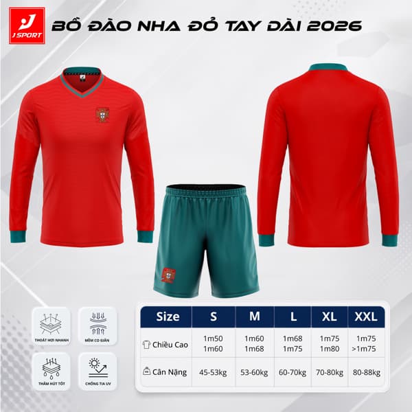 Bồ Đào Nha đỏ 26-27 tay dài